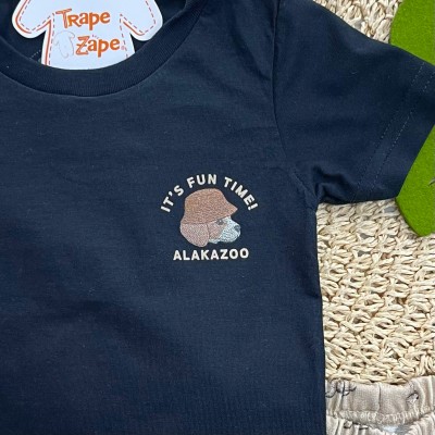  Conj. Camiseta It's Fun Time! e Bermuda - Preto